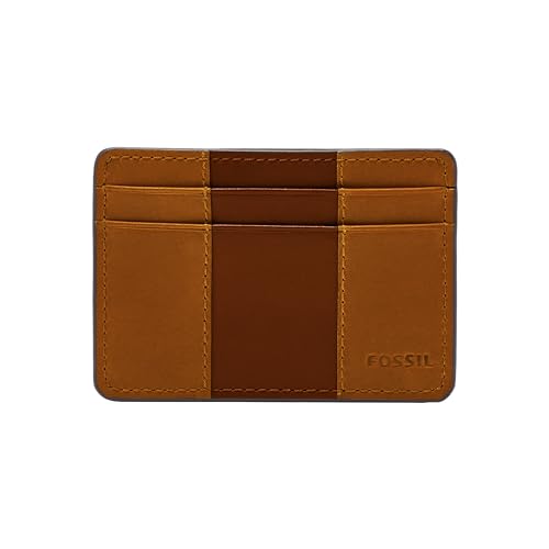 Fossil Brieftasche für Herren Everett, Leder/PVC Kartenetui Medium braun 10,2 cm L x 0,6 cm B x 7,0 cm H ML4398210 von Fossil