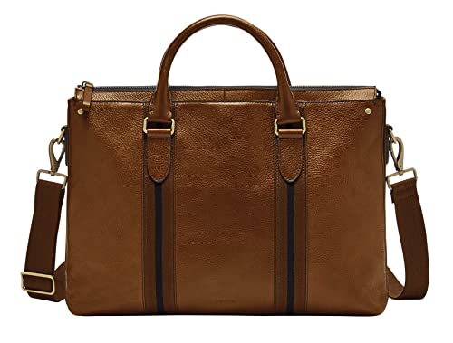 Fossil Tasche für Männer Houston, Leder Arbeitstasche Kastanie Farbe 41,3 cm L x 9,5 cm B x 29,2 cm H MBG9540215 von Fossil