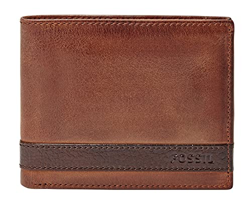 Fossil Brieftasche für Herren Quinn, - 100% Leder Bifold braun 11,5 cm L x 2 cm B x 9 cm H ML3644200 von Fossil