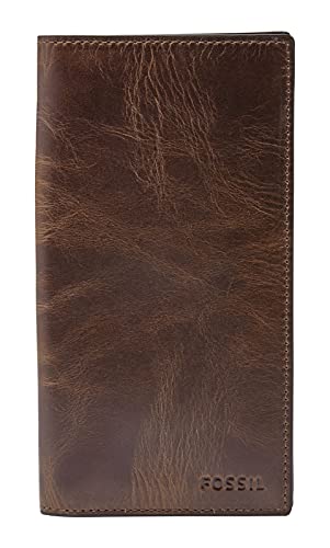 Fossil Geldbörse für Herren Derrick, 100% Leder Bifold Dunkelbraun L: 8,9 cm, B: 1,3 cm, H: 17,1 cm ML3683201 von Fossil