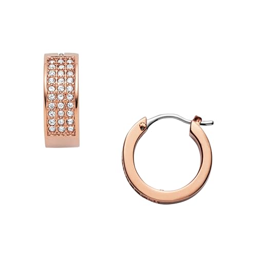 Fossil Ohrringe Für Frauen, 15.4mm X 5mm Rose Gold Edelstahl Ohrringe, JOF00169791 von Fossil