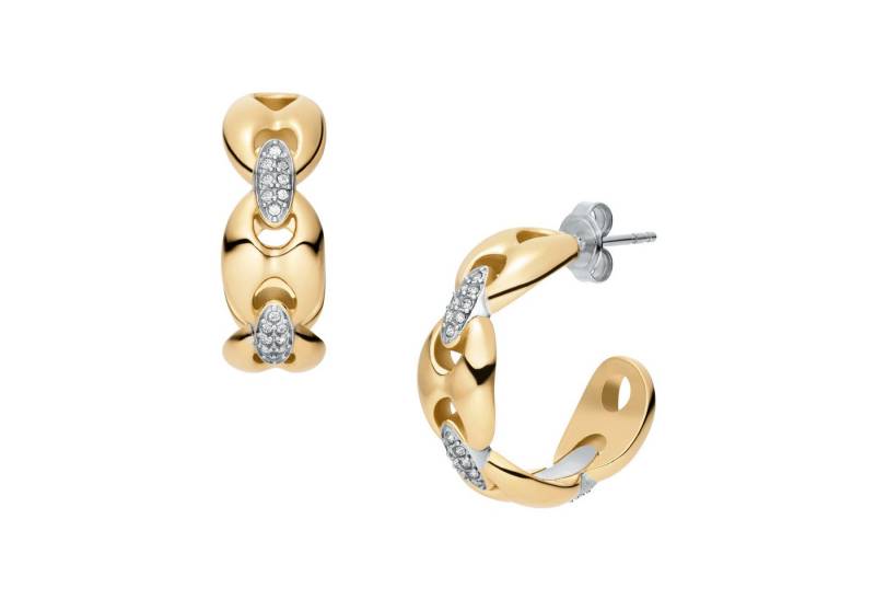 Fossil Paar Creolen Schmuck Geschenk Edelstahl Ohrringe HERITAGE, mit Glasstein von Fossil