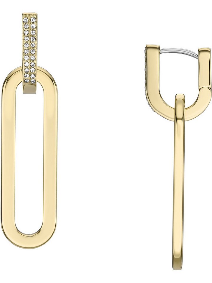 Fossil Paar Ohrhänger Fossil Damen-Ohrhänger Edelstahl Glasstein von Fossil