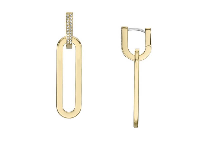 Fossil Paar Ohrhänger Ohrringe Damen Heritage D-Link Glitz Edelstahl Gold-Ton JF04587710 von Fossil