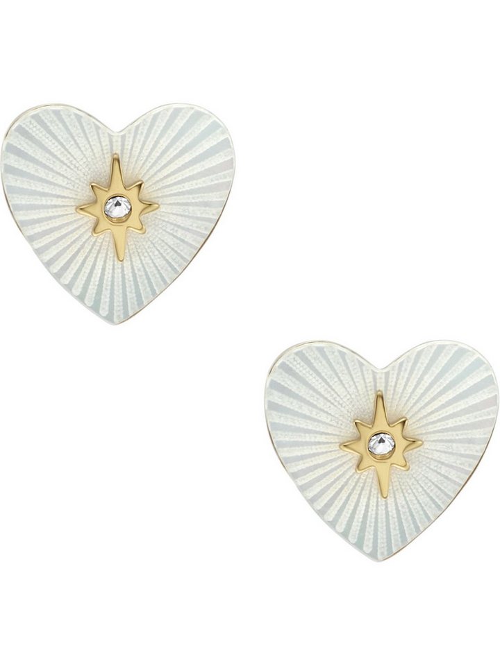 Fossil Paar Ohrstecker Fossil Damen-Ohrstecker Edelstahl Perlmutt, JEWELRY von Fossil