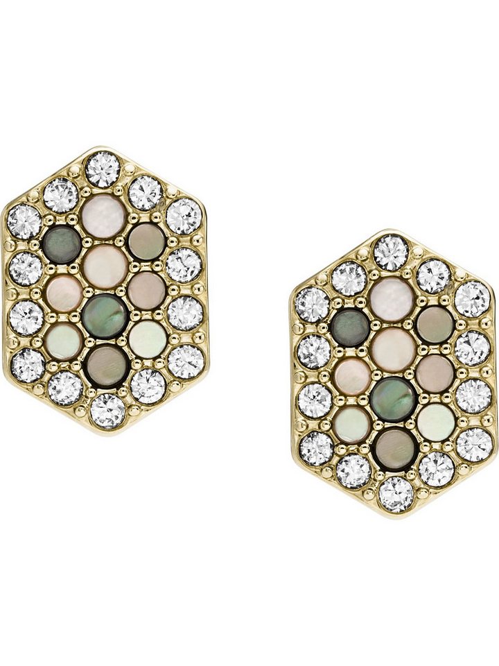 Fossil Paar Ohrstecker Fossil Damen-Ohrstecker Edelstahl Perlmutt, Val von Fossil