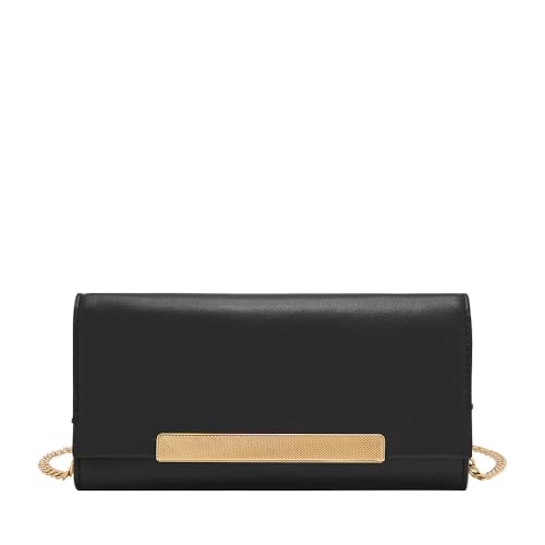 Fossil Penrose Handtasche aus Leder, Baumwolle oder Polyester für Damen, Schwarz und Gold von FOSSIL