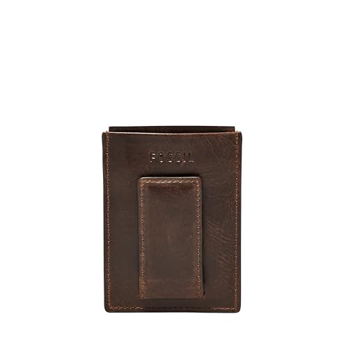 Fossil Portemonnaie für Herren Derrick, Leder Kartenetui braun L 7 cm x B 1 cm x H 9,5 cm ML3812201 von FOSSIL