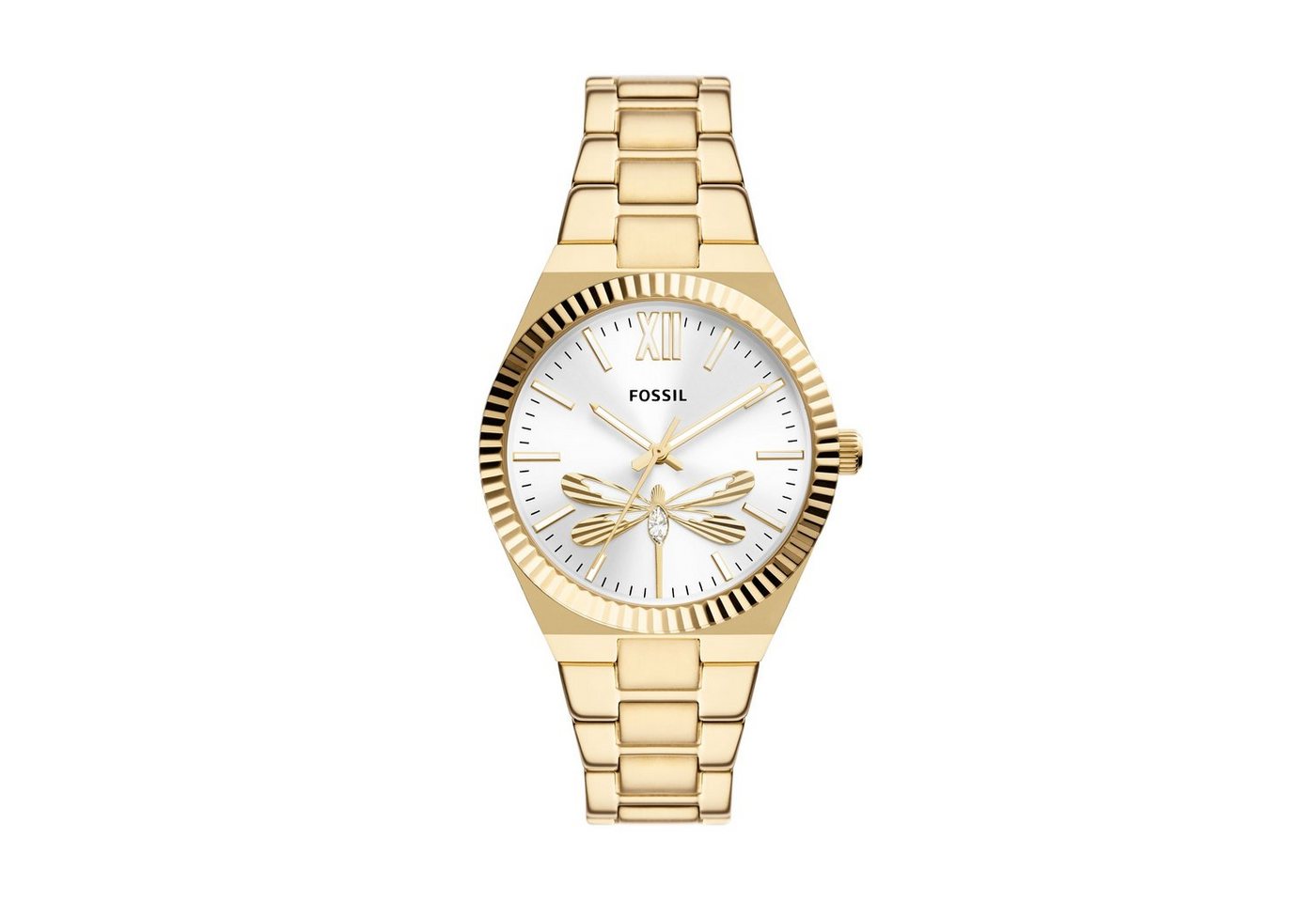 Fossil Quarzuhr, Fossil ES5262 Scarlette Uhr Damenuhr Edelstahl vergoldet 5 bar Analog Gold von Fossil