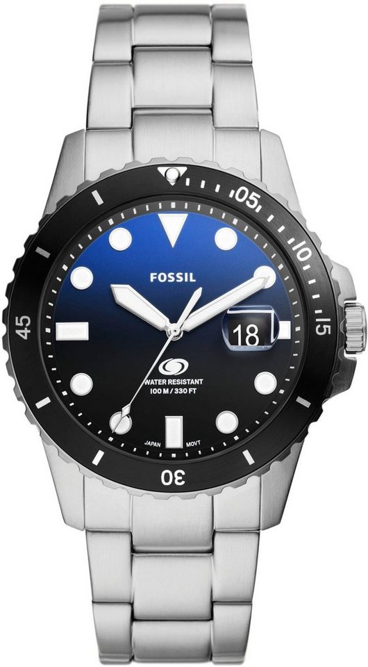 Fossil Quarzuhr FOSSIL BLUE DIVE, FS6038, Armbanduhr, Herrenuhr, Datum, analog von Fossil