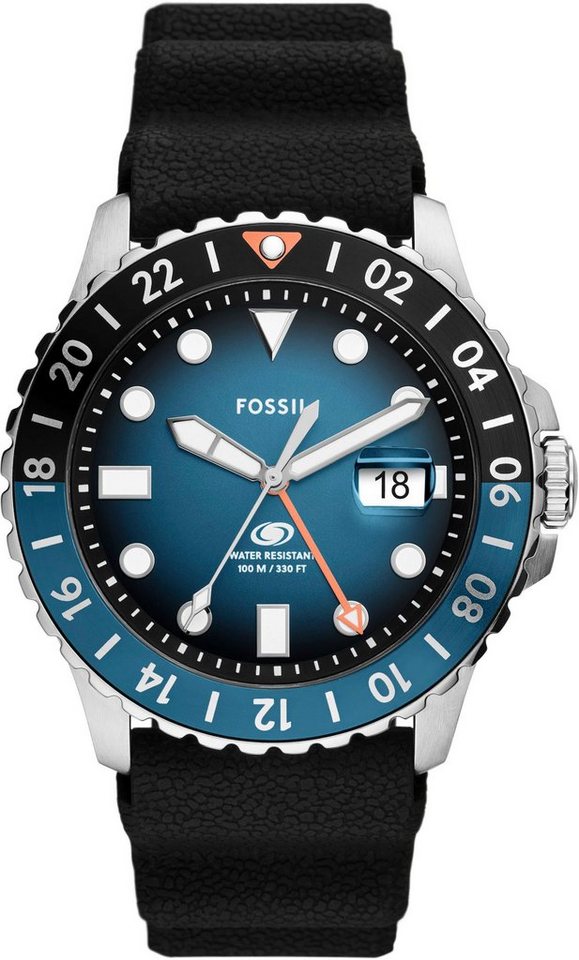 Fossil Quarzuhr FOSSIL BLUE GMT, Armbanduhr, Herrenuhr, Datum, analog von Fossil