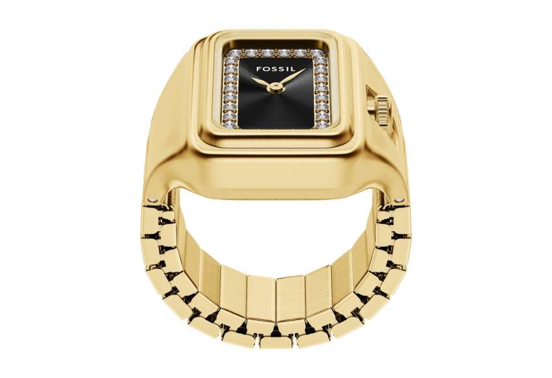 Fossil Quarzuhr RAQUEL WATCH RING ES5447, Armbanduhr, Damenuhr, Edelstahlarmband, analog, Glassteine von Fossil