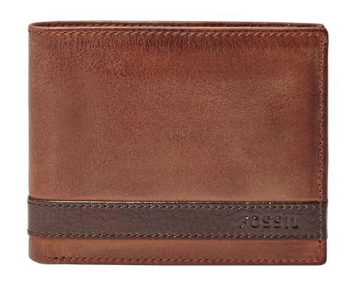 Fossil Brieftasche für Herren Quinn, - 100% Leder Bifold braun 11,5 cm L x 2 cm B x 9 cm H ML3644200 von FOSSIL