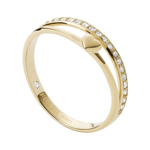 Fossil Ring Für Frauen Vintage Iconic, Höhe: 4,3mm Gold-Edelstahl-Ring, JF03750710 von Fossil