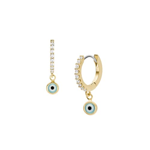 Fossil Damen-Ohrringe aus Messing oder Sterlingsilber mit Bügelverschluss, Gold und Glitzer von Fossil