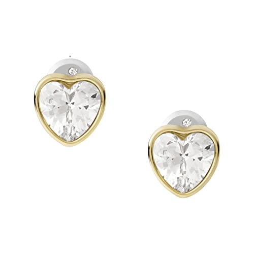 Fossil Ohrringe Für Frauen Sutton, L: 6.5mm B: 6mm Gold-Edelstahl-Ohrringe, JF03935710 von Fossil