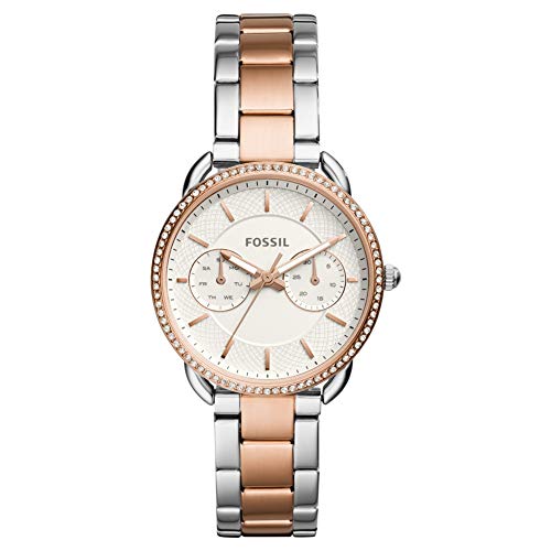 Fossil Tailor Damen-Armbanduhr 34mm Zwei Ton Gehäuse Edelstahl Batterie ES4396 von FOSSIL