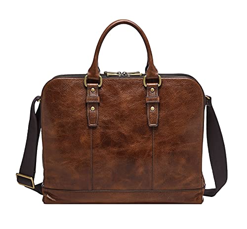 Fossil Tasche für Männer Dillon, Eco Leder / Eco Leder, Polyester Gurtband Trim Messenger cognac 40,7 cm L x 8,9 cm B x 34,3 cm H MBG9563222 von Fossil