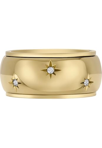 Fossil Damen-Edelstahlband Ringe, 9, Mattes Gold Fossil Damen-Edelstahlband Ringe, 9, Mattes Gold von Fossil