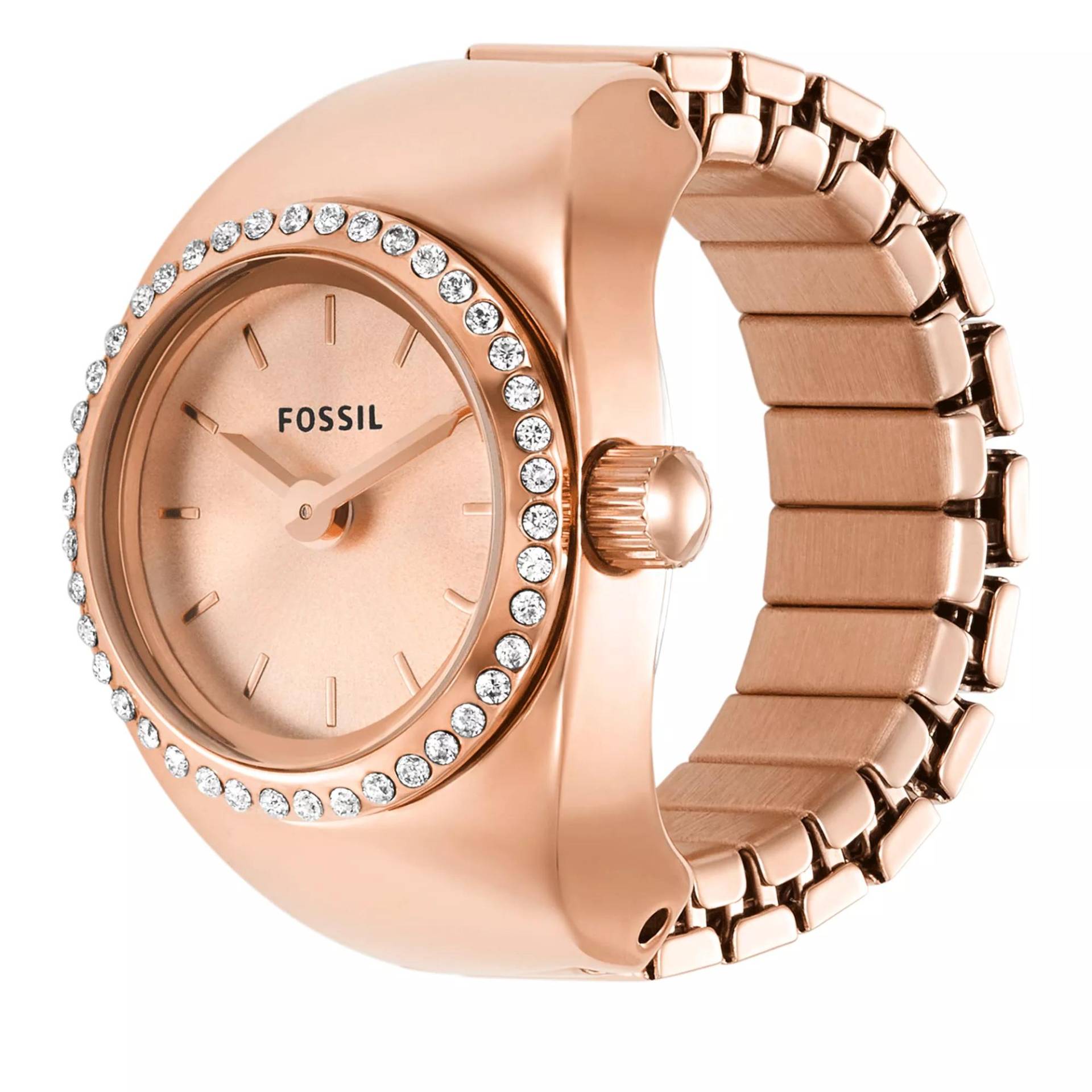 Fossil Uhr - Watch Ring Two-Hand Stainless Steel - Gr. unisize - in Gold - für Damen von Fossil