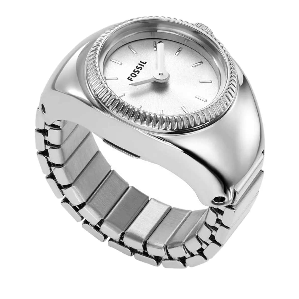 Fossil Uhr - Watch Ring Two-Hand Stainless Steel - Gr. unisize - in Silber - für Damen von Fossil