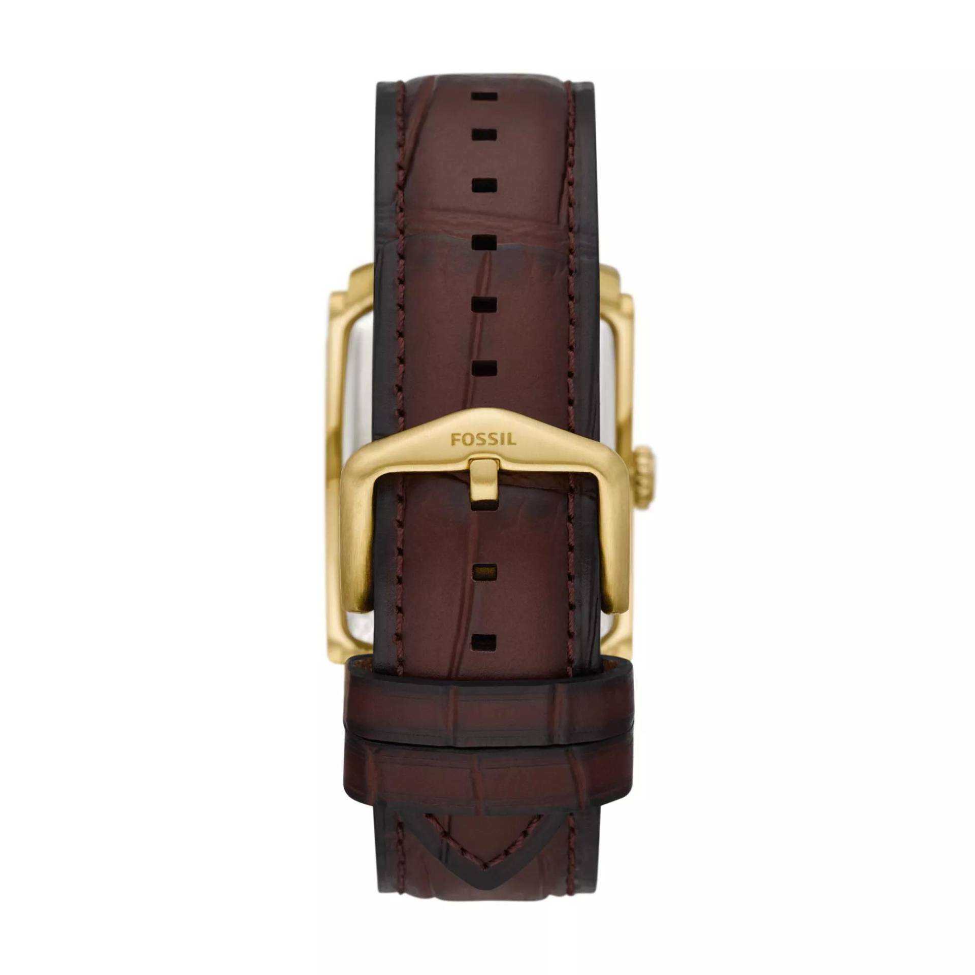 Fossil Uhren - Carraway Three-Hand Croco Leather Watch - Gr. unisize - in Braun - für Damen von Fossil