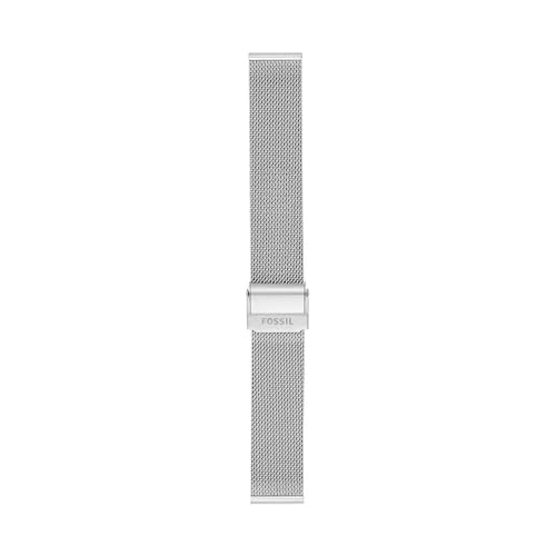 Fossil Uhrenband für Damen 12 mm LiteHide-Leder Silber, S181376 von Fossil