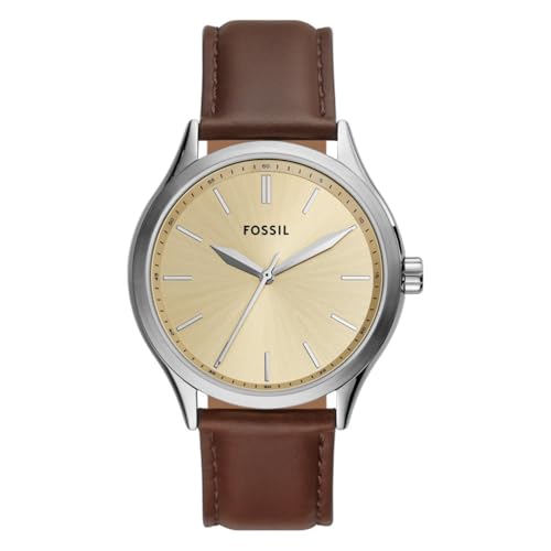Fossil Unisex Analog Quarz Uhr mit Leder Armband BQ2865 von Fossil