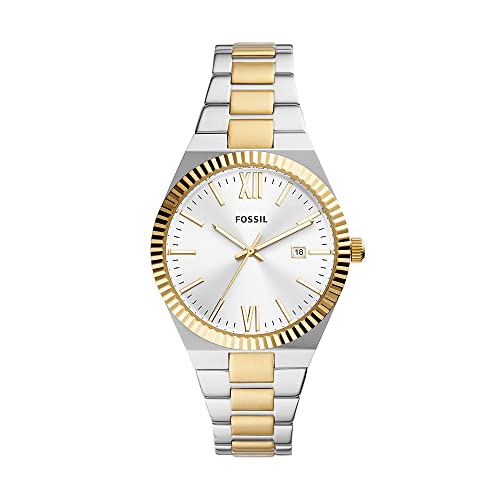 Fossil Scarlette Watch für Damen, 38mm Quarz-Dreizeiger-Datumswerk mit Edelstahlarmband von FOSSIL