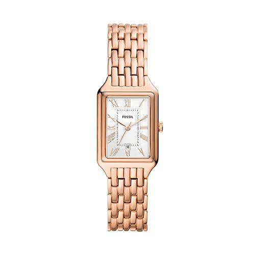 Fossil Damenuhr Raquel, Quarzwerk, 23MM Rose Gold Edelstahlgehäuse mit Edelstahlarmband, ES5271 von Fossil