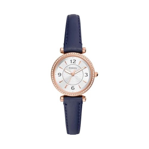 Fossil Damenuhr Carlie quarz/3-Zeiger Uhrwerk 28mm Gehäusegröße mit einem litehide™ Lederarmband ES5295, Blau Fossil Damenuhr Carlie quarz/3-Zeiger Uhrwerk 28mm Gehäusegröße mit einem litehide™ Lederarmband ES5295, Blau von Fossil