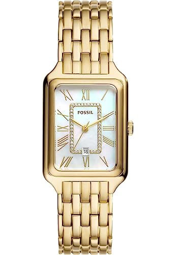 Fossil Damenuhr Raquel quarz/ 3-Zeiger-datum Uhrwerk 26mm Gehäusegröße mit einem Edelstahlarmband ES5304 von FOSSIL