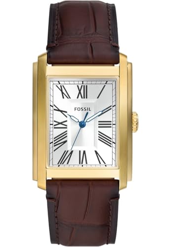 Fossil Carraway Uhr für Herren, Quarz-Dreizeigerwerk mit Leder- oder Edelstahlarmband von FOSSIL