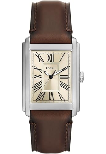 Fossil Carraway Uhr für Herren, Quarz-Dreizeigerwerk mit Leder- oder Edelstahlarmband von Fossil