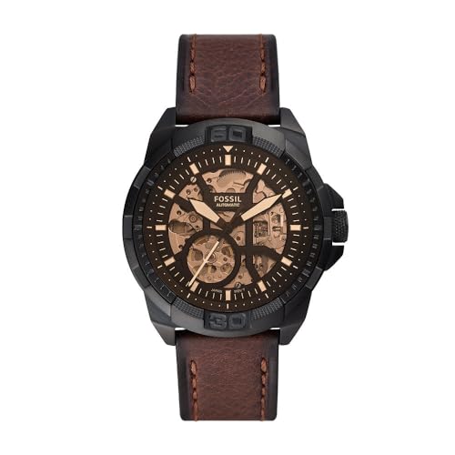 Fossil Bronson Herrenuhr, 44mm Automatikuhrwerk mit Edelstahl- oder Lederarmband von Fossil