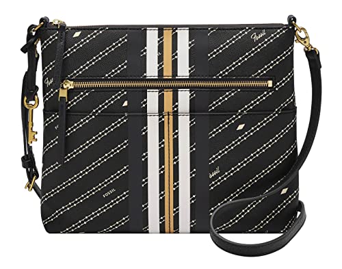 Fossil Tasche für Frauen Fiona, Bedruckte PVC/Polyurethan Trim Crossbody schwarz 30.175cm L x 6.985cm B x 25.095cm H ZB7271104 von Fossil