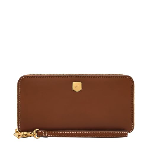 Fossil Women's Lennox Zip Continental Wallet, Braun, 19.69 cm L x 1.91 cm W x 10.16 cm H von FOSSIL