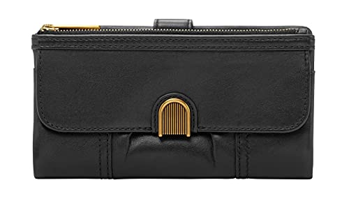 Fossil Geldbörse für Frauen Cora, Leder Clutch schwarz 19,7 cm L x 2,6 cm B x 10,8 cm H SL6464001 von Fossil