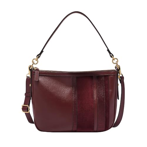 Fossil Damentasche Jolie, LiteHide rote Leder Patchwork Crossbody, L: 27,9 cm, B: 7,6 cm, H: 20,3 cm, ZB1949243 von Fossil