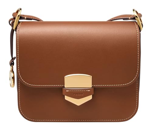 Fossil Damentasche Lennox, glattes Rindsleder Flap Crossbody, braun, L: 20,3 cm, B: 5,7 cm, H: 17,1 cm, ZB1924200 von Fossil