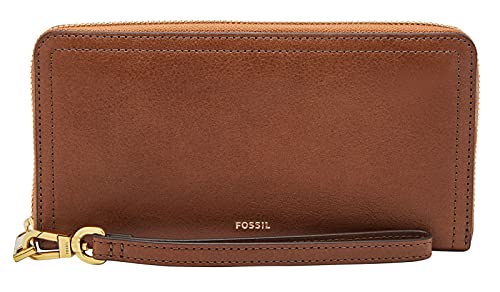 Fossil Brieftasche für Frauen Logan, PU, PVC Zip Clutch braun 19,7 cm L x 1,9 cm B x 10,2 cm H SL7831200 von Fossil