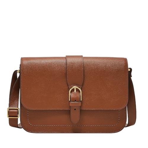 Fossil Damentasche Zoey, braune grosse Crossbodytasche aus Leder, L: 25,4 cm, B: 7,6 cm, H: 17,8 cm, ZB1935200 von Fossil