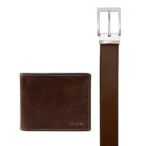 Fossil mens Derrick Travel Accessory Bi Fold Wallet, Dunkelbraun, 11.43 cm L x 1.6 W 9.22 H EU von Fossil