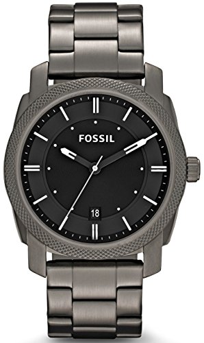 Fossil Machine uhr für Herren, Quarzwerk mit Edelstahl- oder Lederarmband, Dunkelgrau, 42MM von Fossil