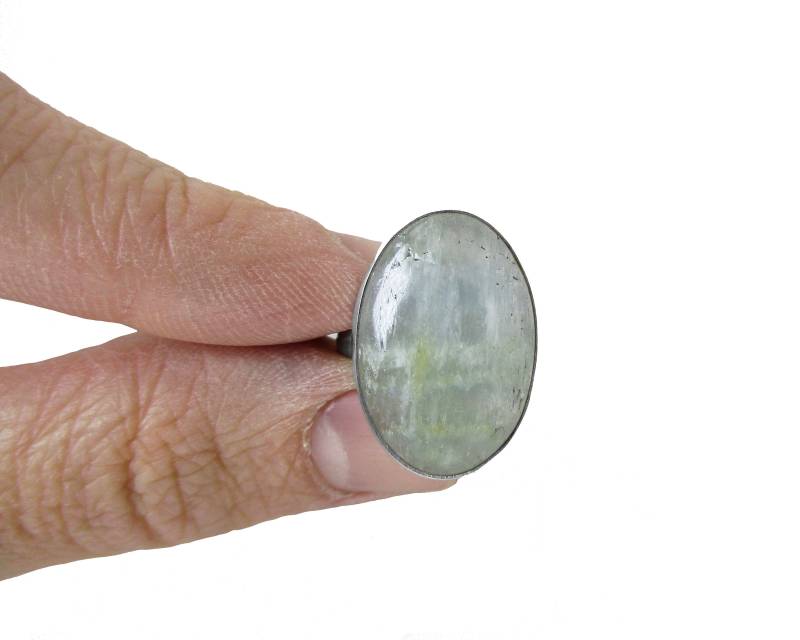 Aquateen Ring Aus Sterling Silber - Größe 6 Großer Boho Statement von FossilPhilosophy