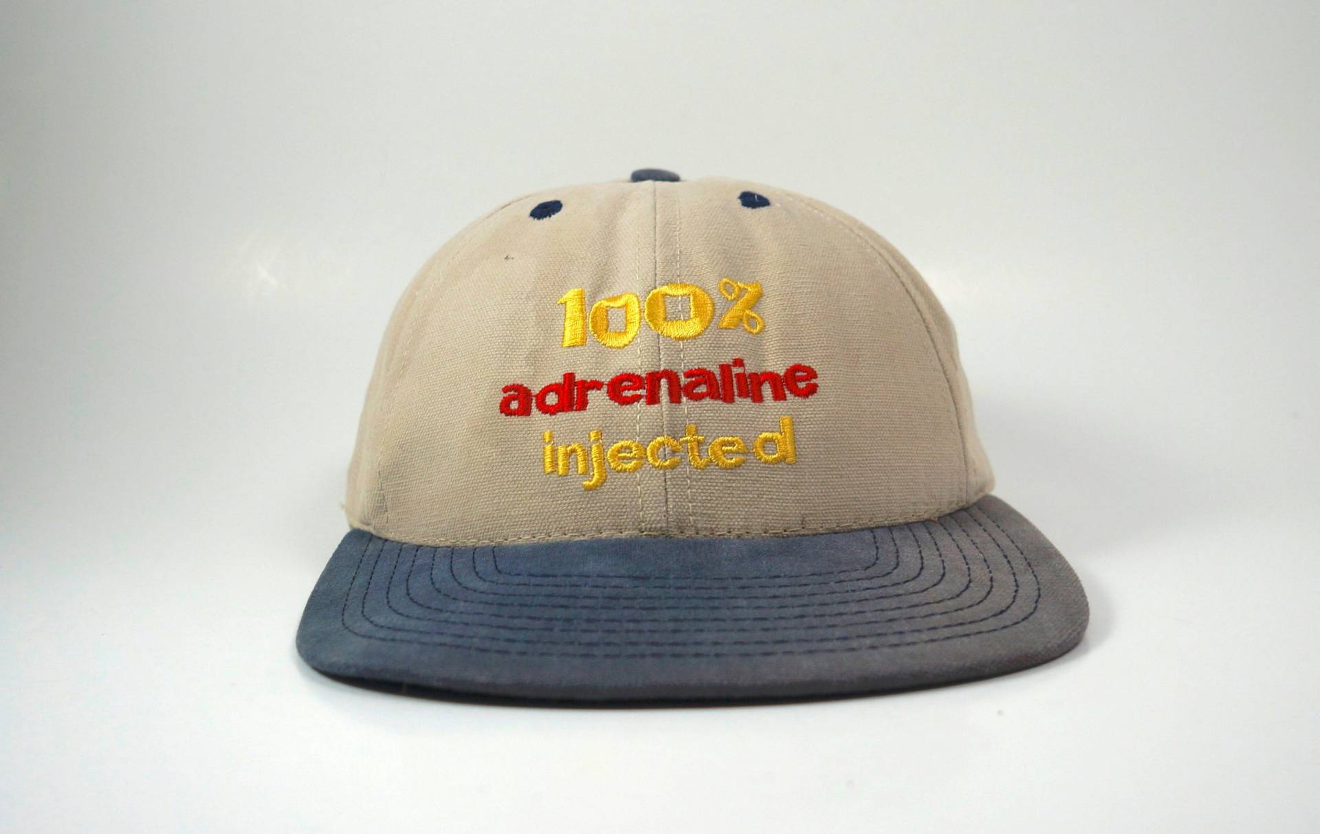Vtg 100 % Adrenalin Injiziert Zwei Ton-Hysteresen-Hut || Menschliche Zoom-Baseball-Cap Usa Hergestellt von FossilRecordCo
