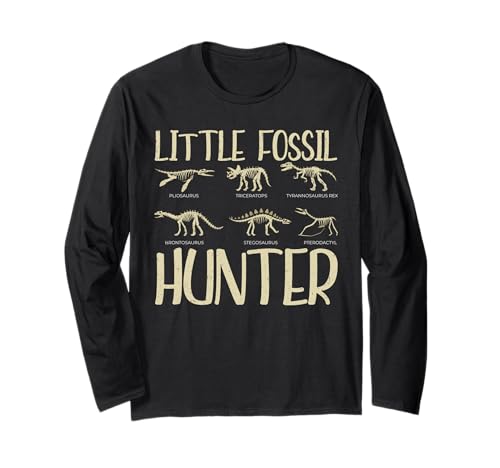 Little Fossil Hunter Kids Children Funny Fossil Hunting Langarmshirt von Fossilienjagd Ausrüstung Paläontologe Sammeln
