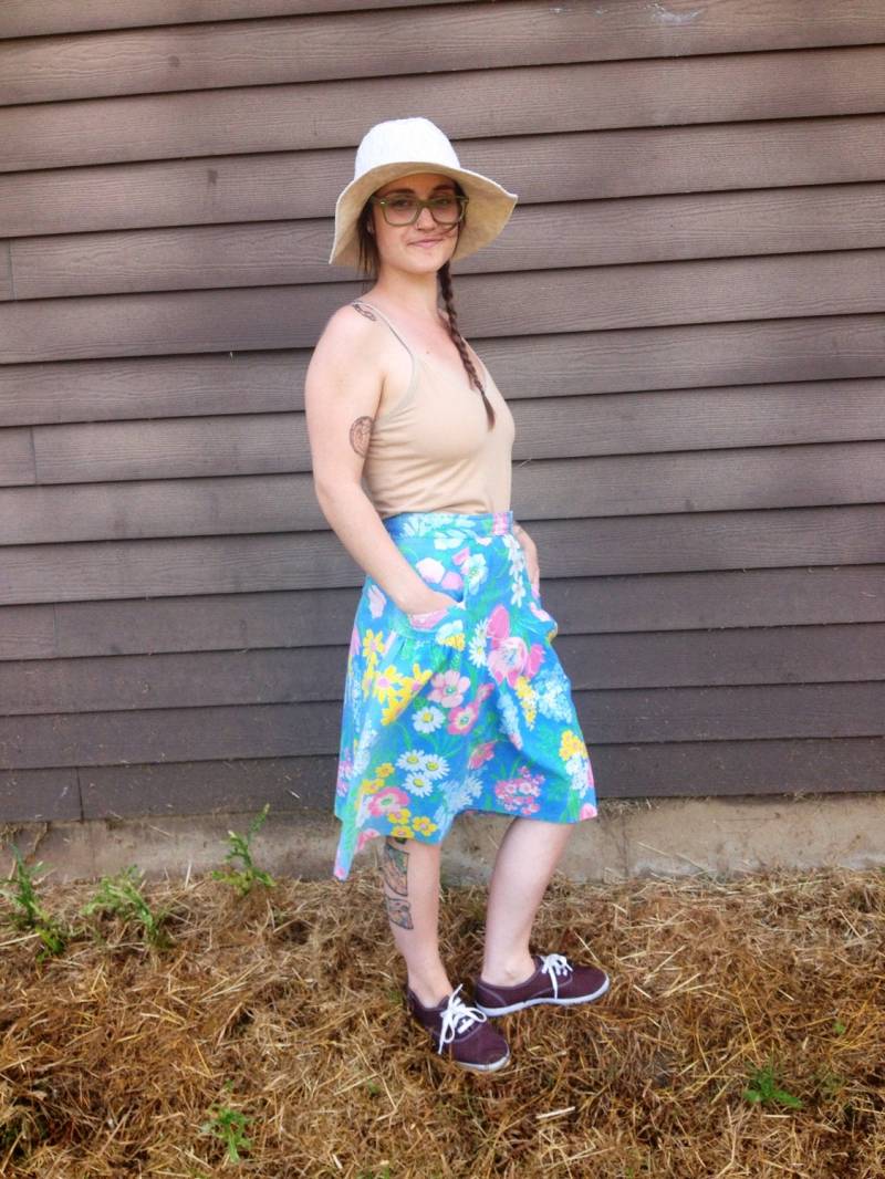 Vintage 50Er Jahre Hoch Taillierter Blumenrock Mit Versteckten Shorts Von Activair Größe M von FossilizedFeather