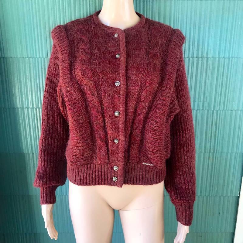 Vintage 60Er Mod Brown Tone Knot Mohair Wolle Fascinator Cardigan Von Geiger Größe Small/Medium von FossilizedFeather
