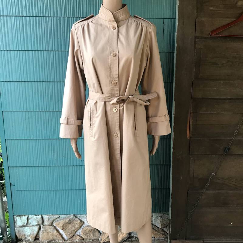 Vintage 80Er Khaki Trench Duster Jacke/Kleid Von Fl Collection Größe Extra Groß von FossilizedFeather